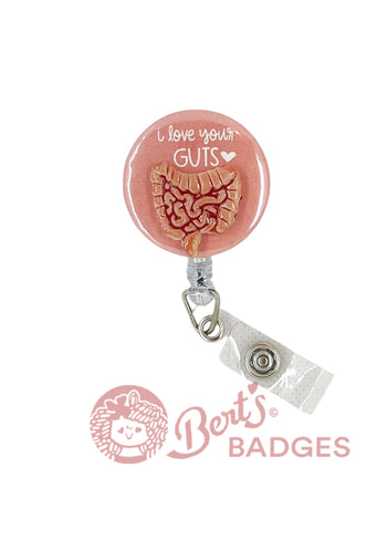 Medical Badge Topper Anatomical Design Professional Identification Accessory for GI Specialists and Gastroenterologists Waterproof Mylar Construction Round Interchangeable Display Healthcare Worker Essential Multiple Attachment Options